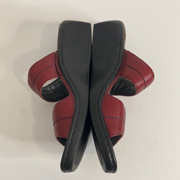 Mephisto Mobils Sandals Womens 42 12 Red Leather Two Strap Wedge Comfy Shoes - Picture 10 of 16